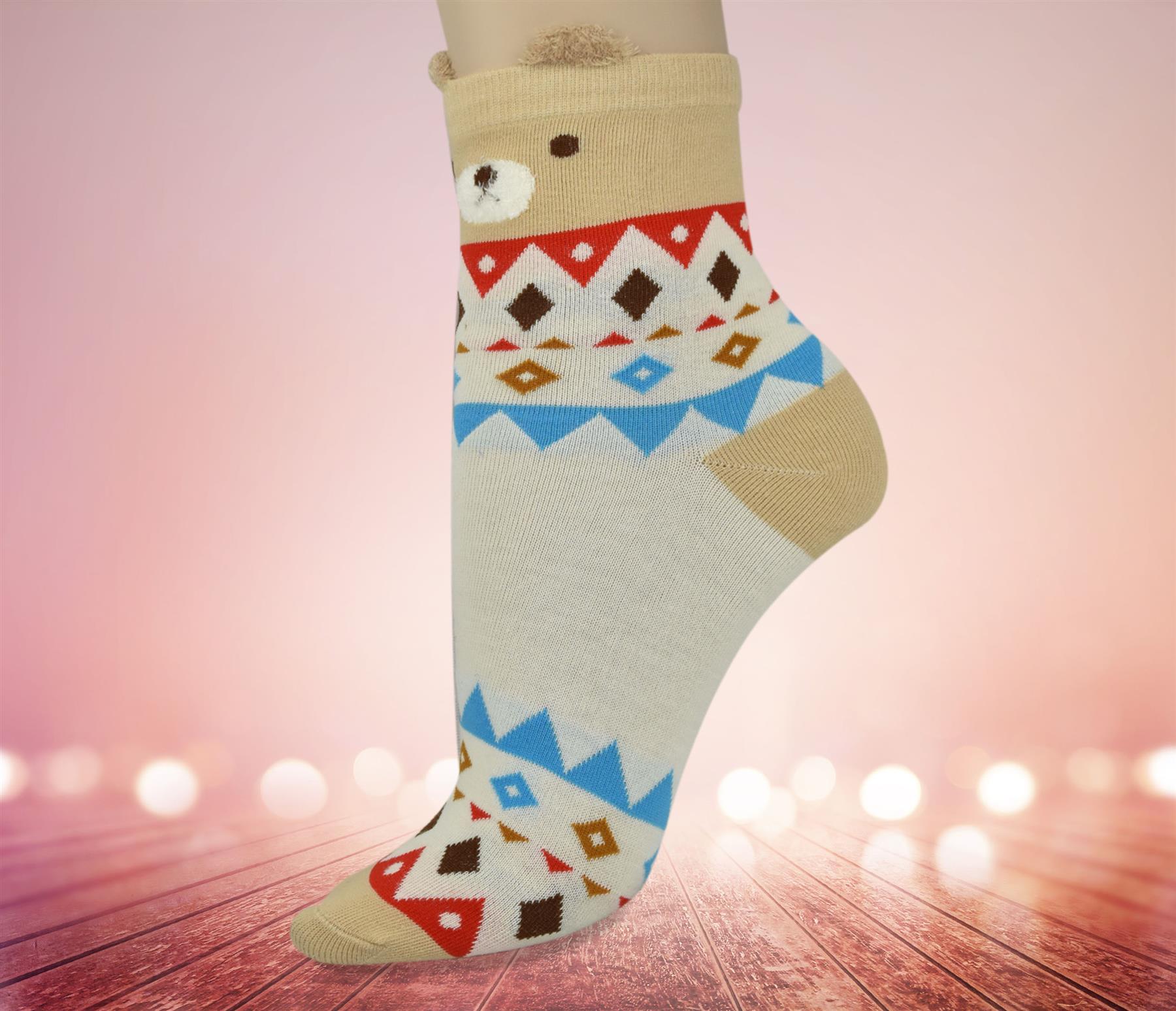 Vinsani® Cat Dog Owl Pet Animal Cute Print Socks 5 Pairs Pack - OneSize Fits all - Picture 8 of 63