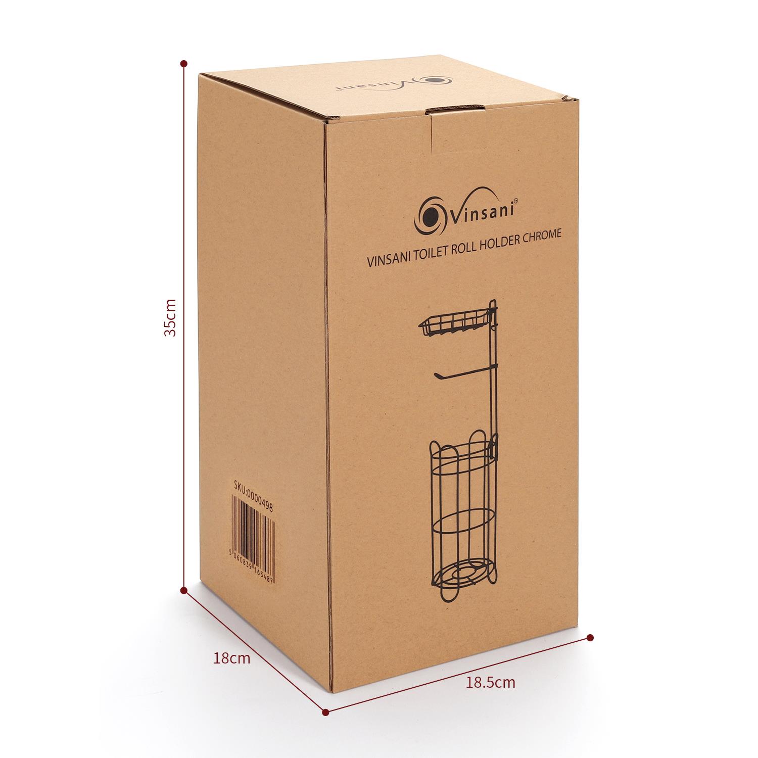 Vinsani Free Standing Toilet Paper Tissue Paper Roll Holder - Picture 19 of 39