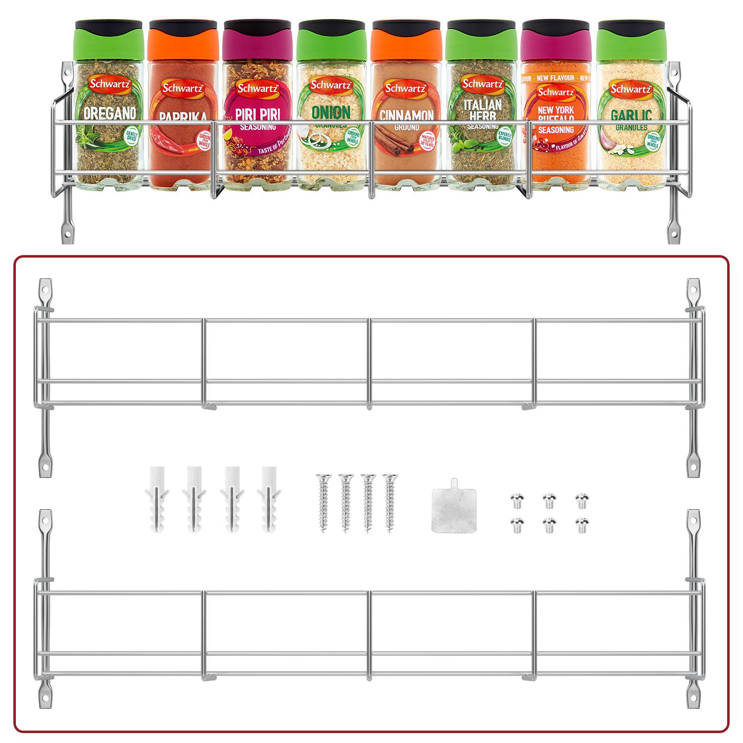 Vinsani 1-6 Tier Spice Herb Jar Rack Holder Kitchen Cupboard Wall Storage Unit - Picture 62 of 63