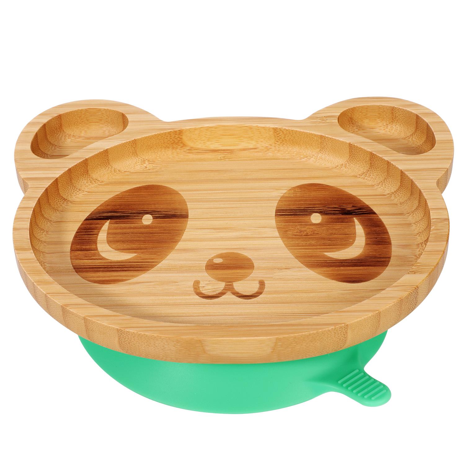 Vinsani Bamboo Panda Plate Bowl & Spoon Set Suction Bowl Stay-Put Design - Picture 23 of 73