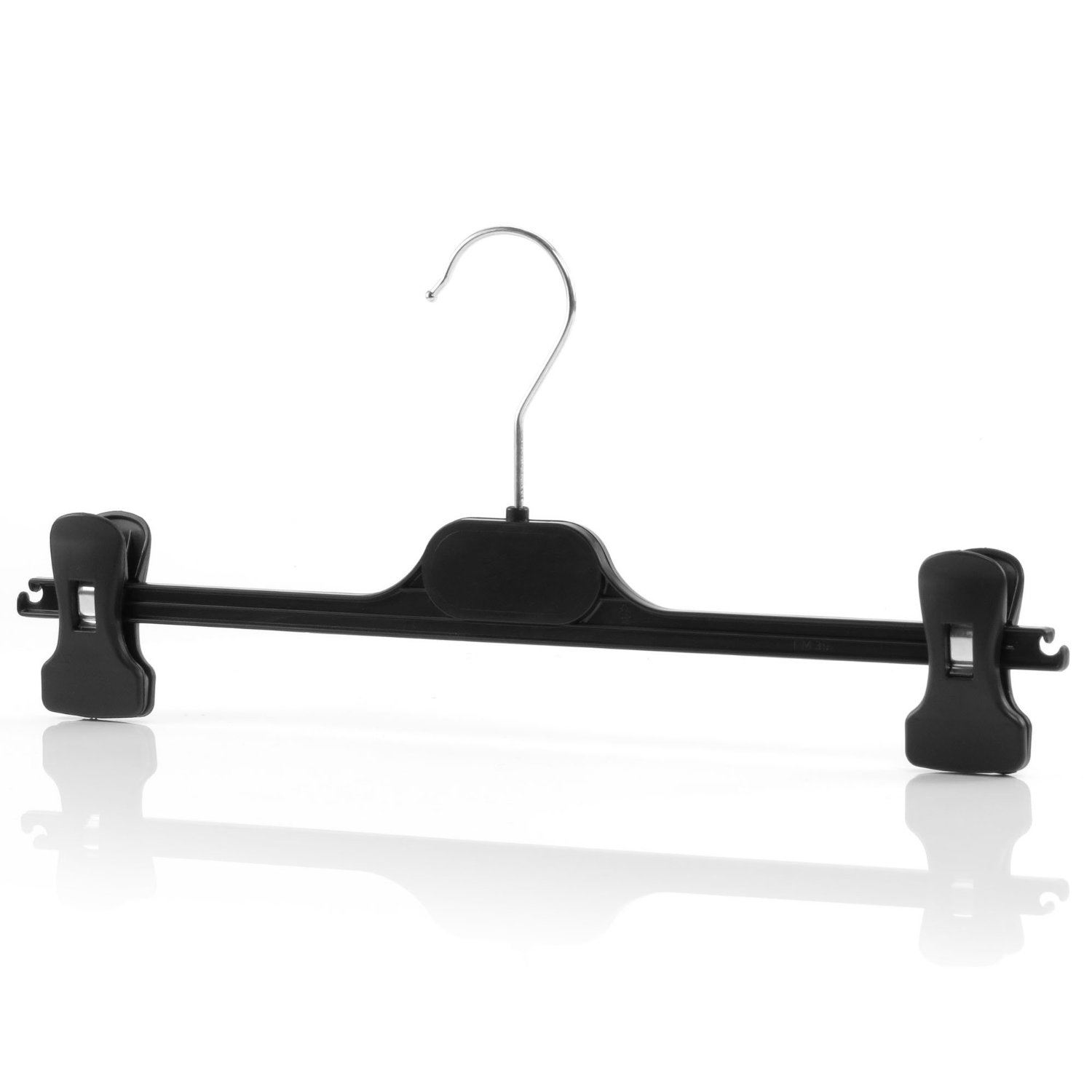 Vinsani Strong Black Plastic Clip Hangers Trouser Skirts Coat Clothes