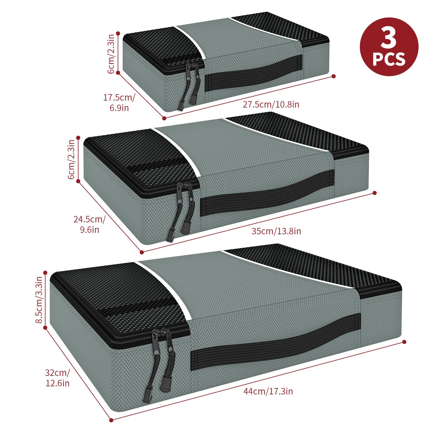 Vinsani 3 Piece Packing Cubes Set Suitcase Travel Organiser Essentials - Picture 28 of 60