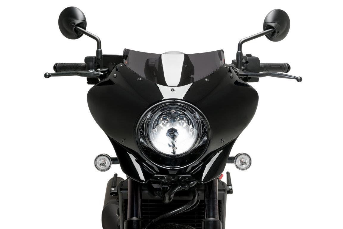 いーちゃん　Honda レブル1100 puigカウル Puig Mirage Sport Screen Gloss Black/Light Smoke Honda CMX