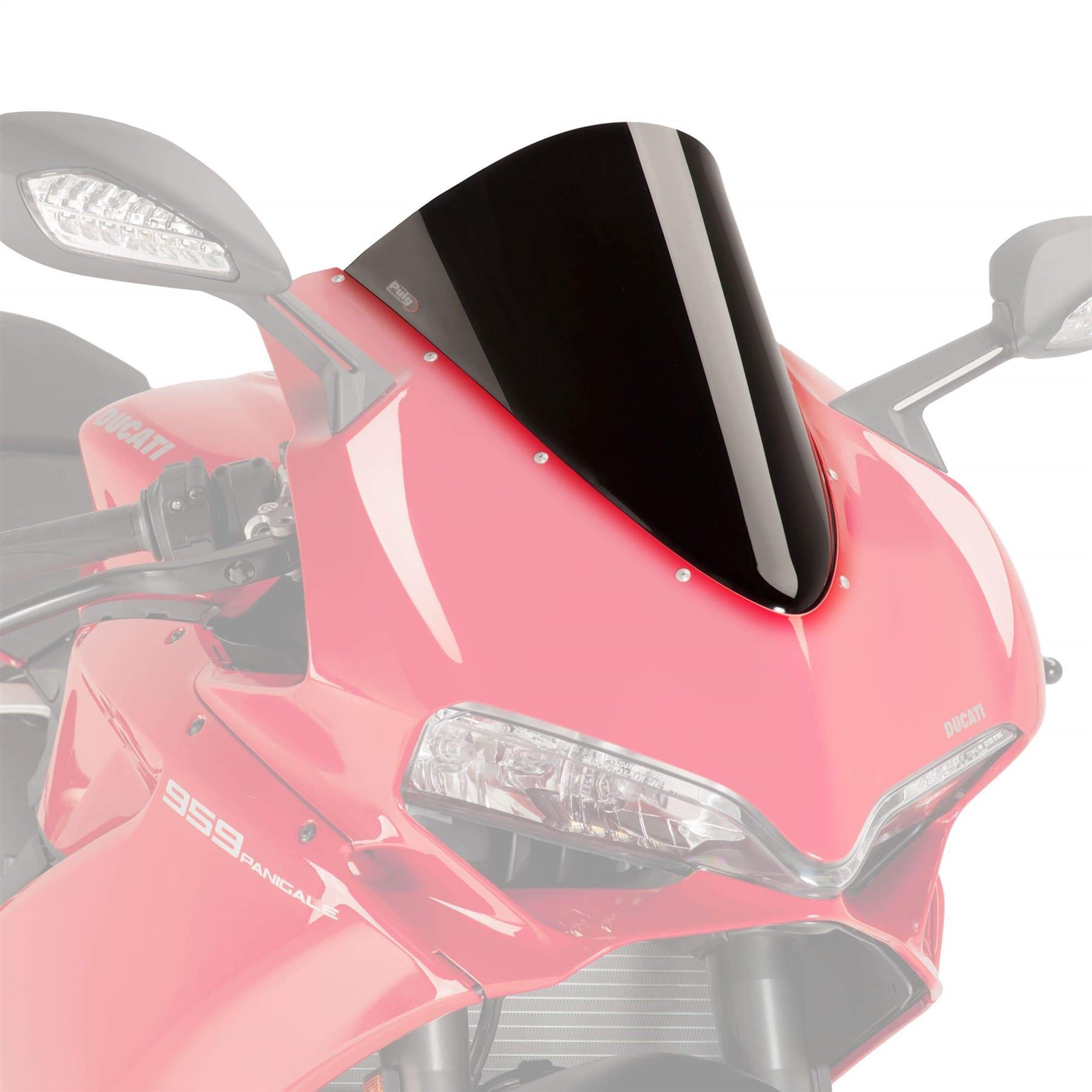 Puig Racing Windshield – Black Opaque – Fits Ducati 959 Corse & Panigale 2016-2021