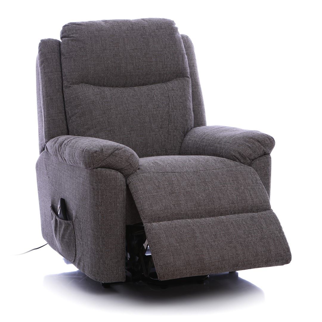 Oxford Riser Recliner / Lift & Tilt Chair in Soft Grey Fabric with USB