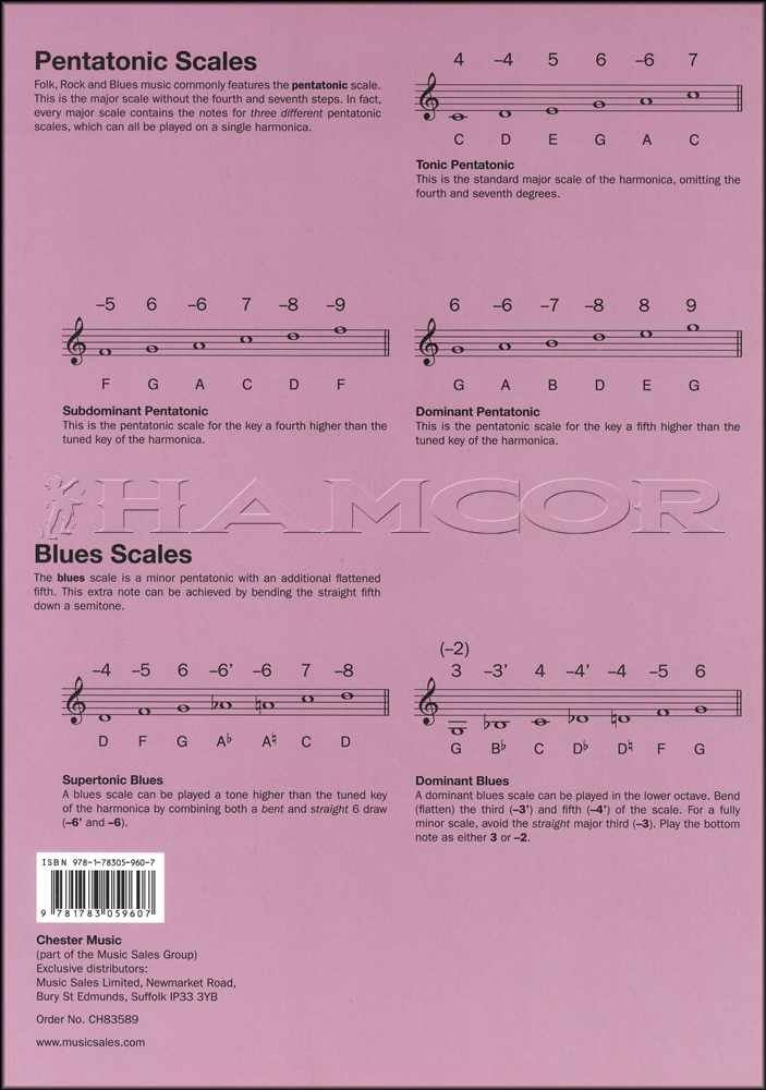 Diatonic Harmonica Chart Tone Hole Chart, Bend Chart, Scales & Notation