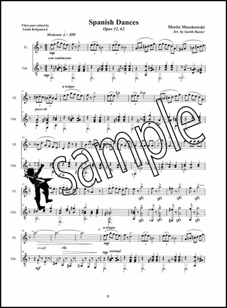 Spanish Dances for Flute & Guitar Moritz Opus 12 Music Book & Online