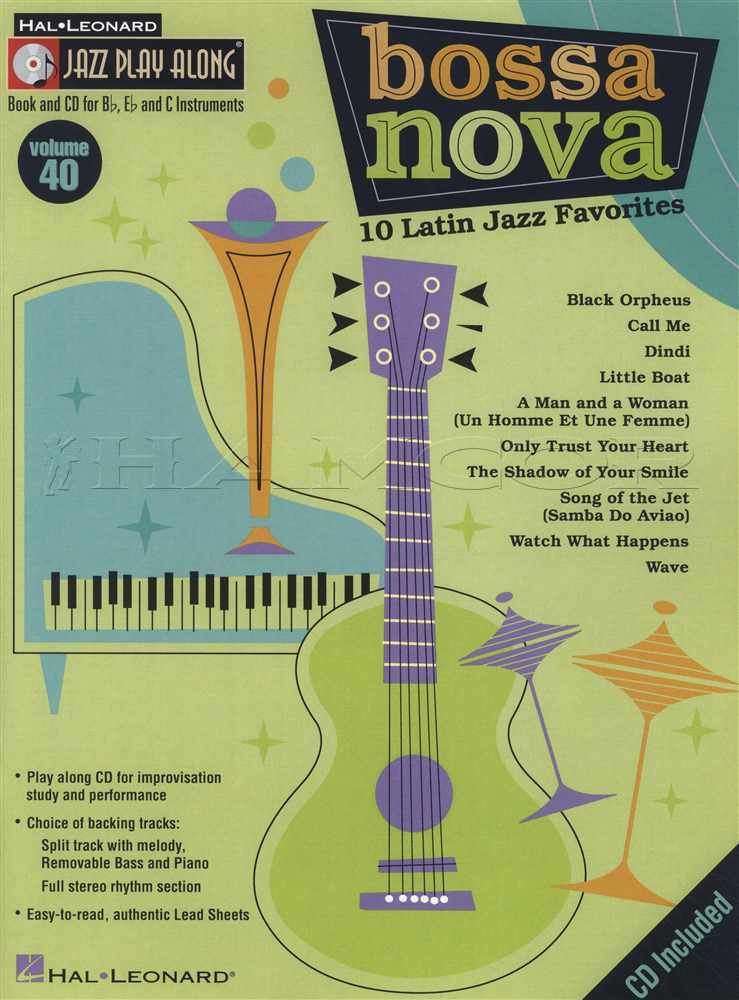 Bossa Nova Jazz PlayAlong Sheet Music Book with CD Bb Eb & C