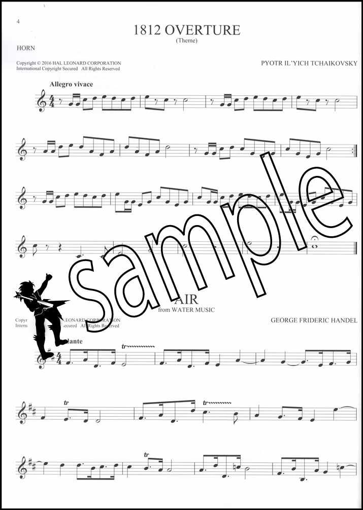 101 Classical Themes for French Horn Sheet Music Book Mozart Bach