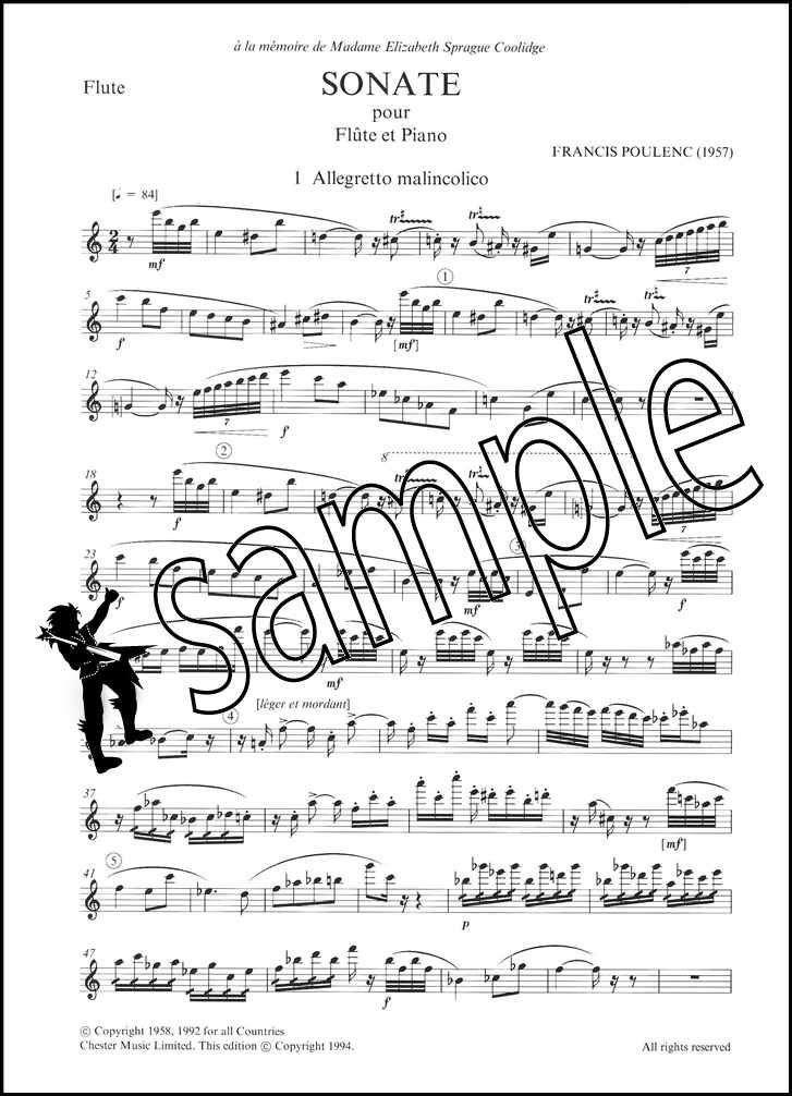 Partition Sonate Pour Flûte Et Piano De Francis Poulenc - Édition Audio Incluse