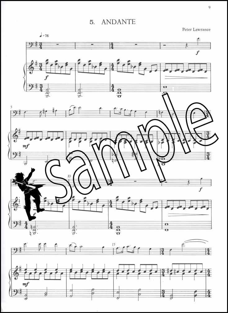 details about badinage for trombone or euphonium bass clef sheet music book with piano accomp bass cleft sheet music