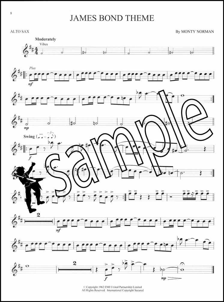 James Bond Instrumental PlayAlong for Alto Saxophone Sheet Music Book