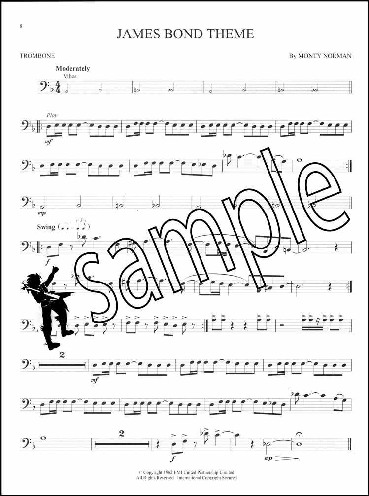 James Bond Instrumental PlayAlong for Trombone Sheet Music Book with