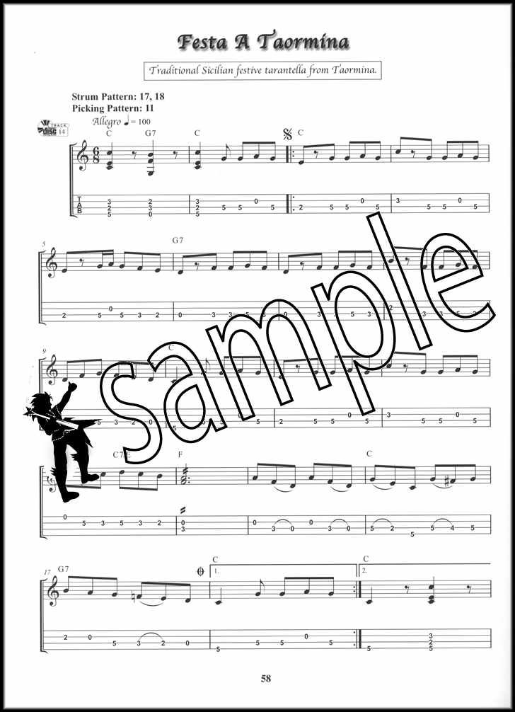 Italian Folk Music for Mandolin TAB Music Book/Audio Songs SAME DAY