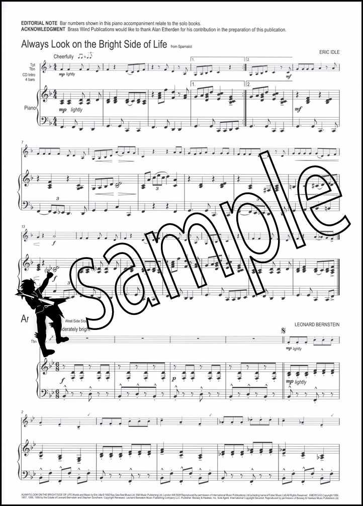 Winner Scores All Piano Accompaniment for Trumpet /& Trombone Music Book