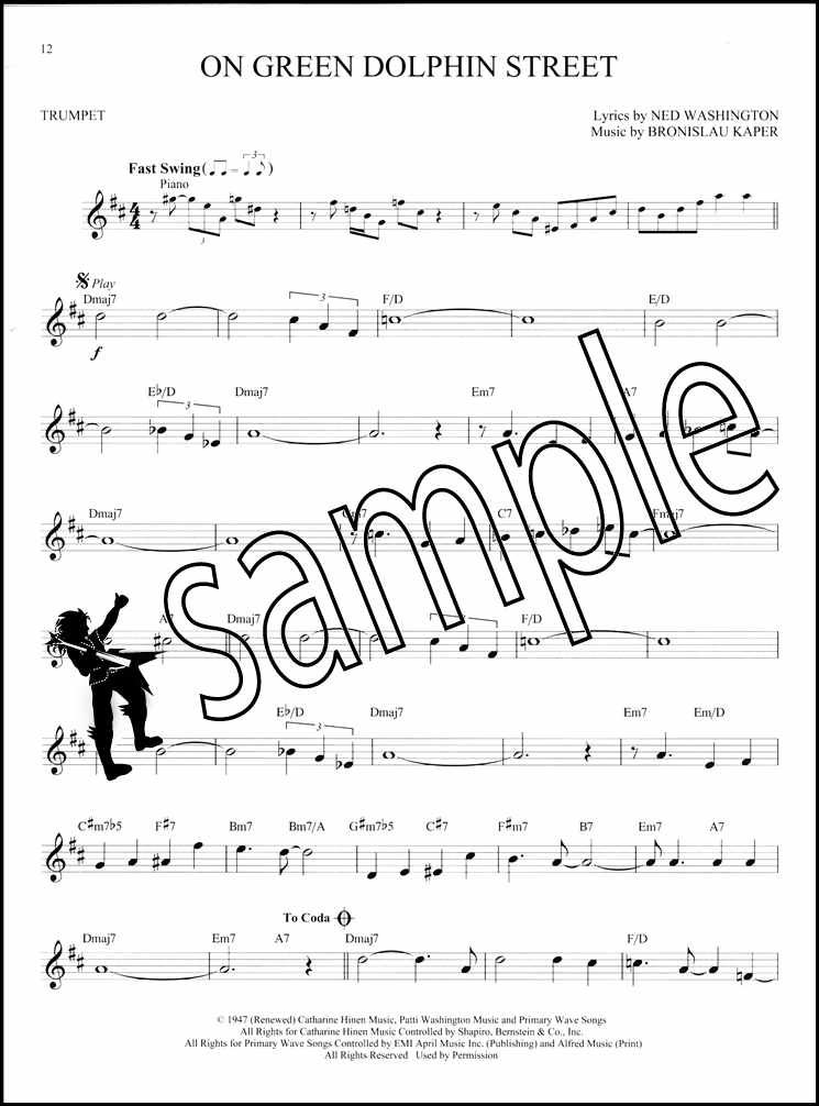 Jazz Classics Trumpet Instrumental PlayAlong Sheet Music Book with