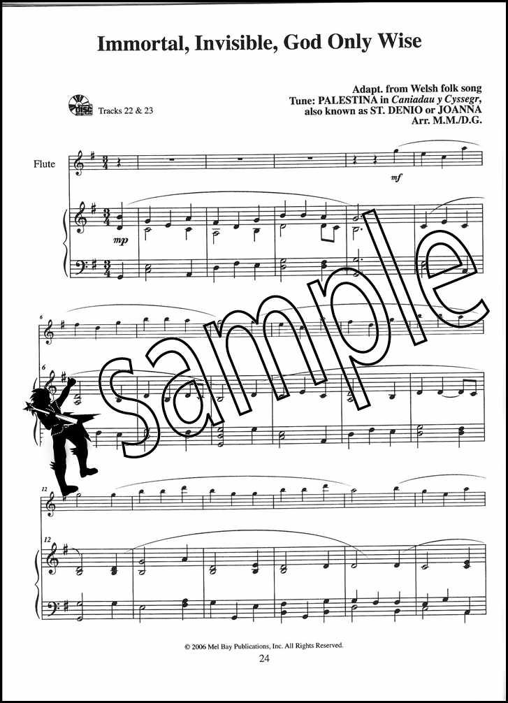 Hymns for Flute and Piano Made Easy Sheet Music Book with Audio Mel Bay