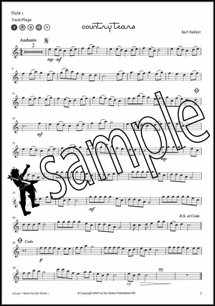 More Fun for Flutes Sheet Music Book & CD 6 PlayAlong Trios SAME DAY