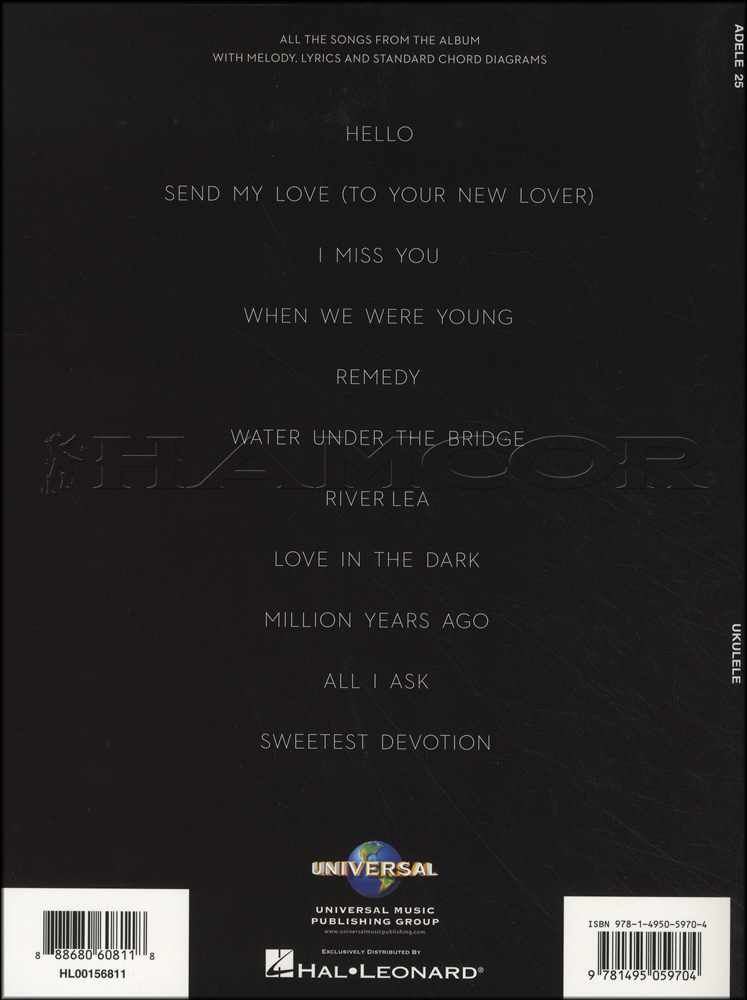 Adele 25 For Ukulele Chord Melody Songbook With Lyrics Hello Remedy All I Ask Ebay