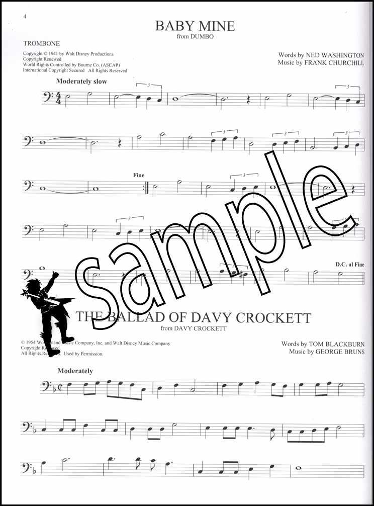 101 Disney Songs for Trombone Sheet Music Book Frozen Lion King Toy