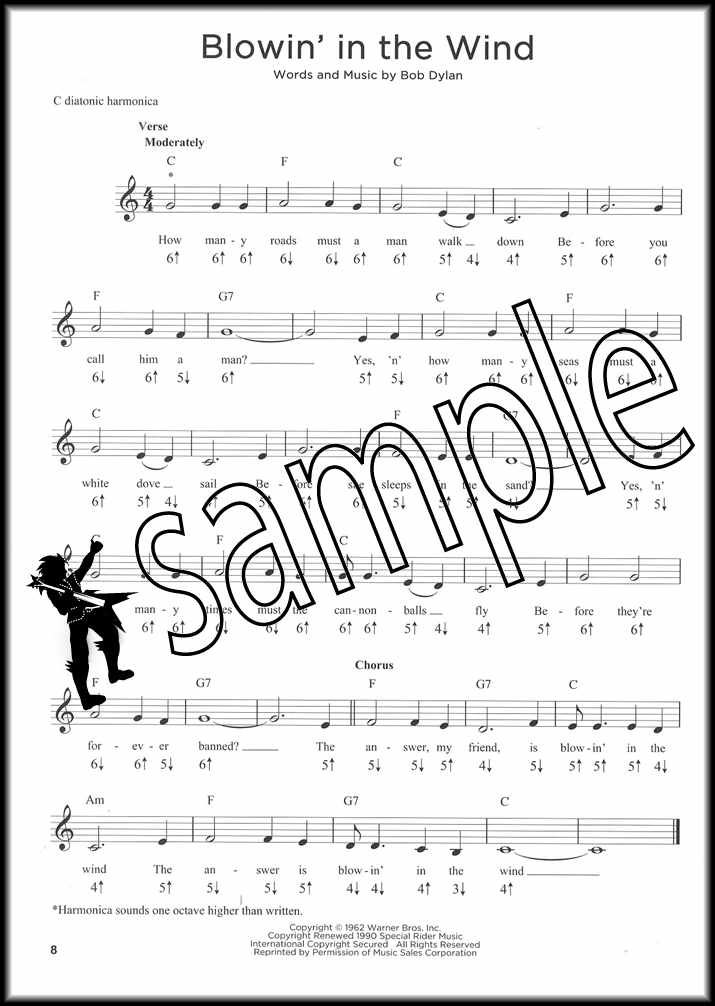 First 50 Songs You Should Play on Harmonica Sheet Music Book Pop Rock R