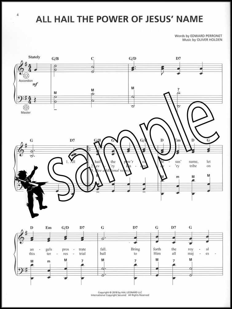 Hymns For Accordion Sheet Music Book Gospel Religious SAME DAY DISPATCH