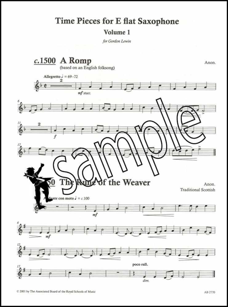 Time Pieces for E flat Saxophone Vol 1 Grades 13 ABRSM Alto Sax Music