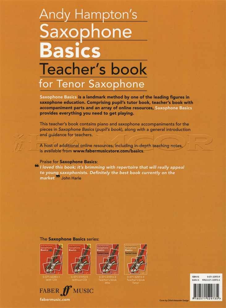 Tenor Saxophone Basics Teachers sheet Music Book Andy Hampton eBay