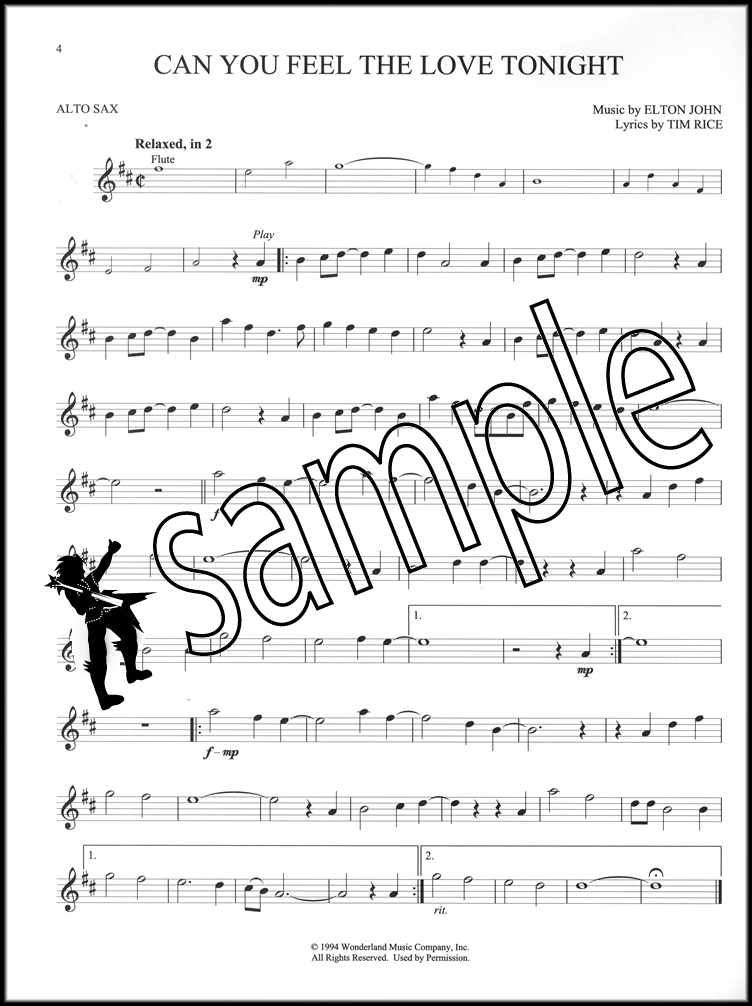 Disney The Lion King Instrumental PlayAlong Alto Sax Saxophone Music