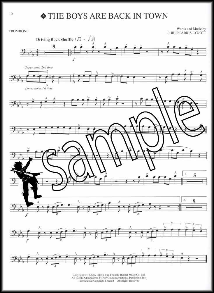 RRP 9.95 Rock Hits Instrumental PlayAlong For Trombone Sheet Music