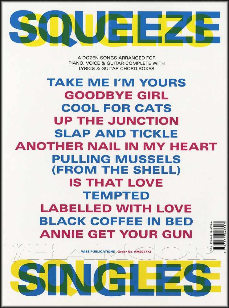 Squeeze Singles PVG Piano Vocal Guitar Sheet Music Book eBay