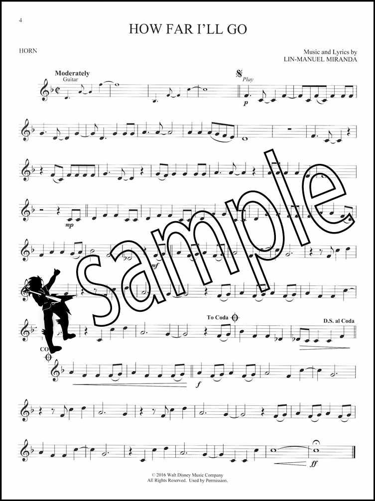 Disney Moana Instrumental PlayAlong for French Horn Sheet Music Book with Audio eBay