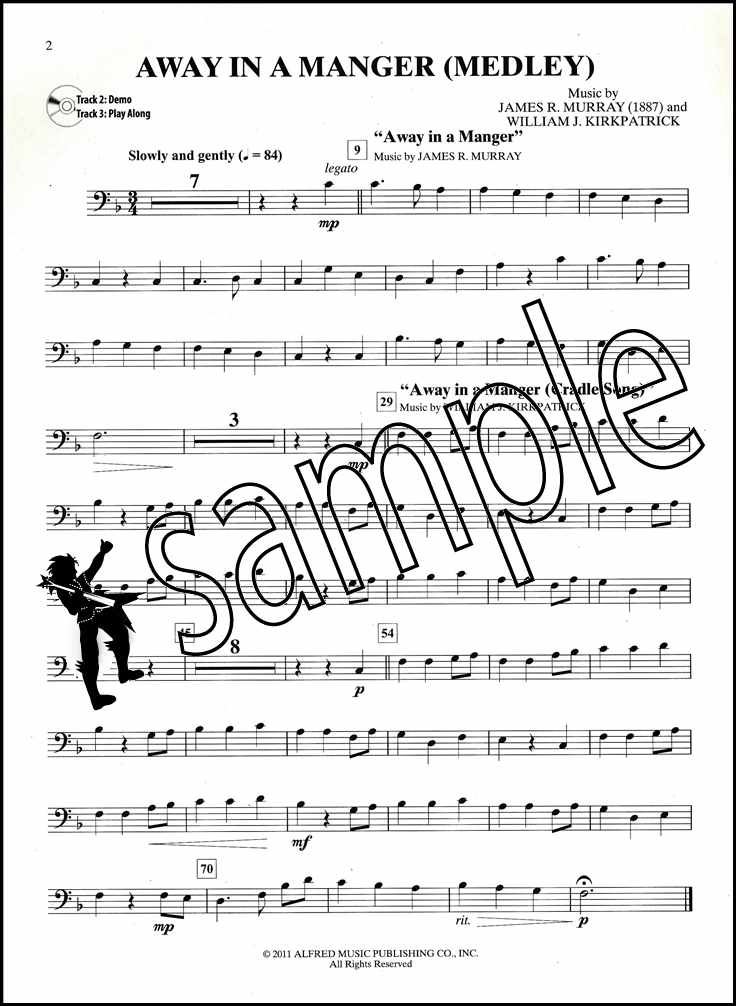 Easy Christmas Carols Instrumental Solos Trombone Sheet Music Book with