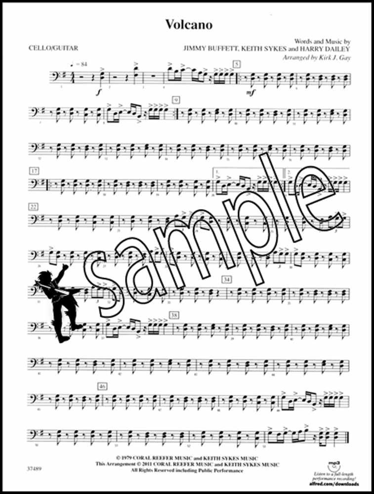 Volcano Pop Steel Drum Ensemble Sheet Music Score & Parts Jimmy Buffett