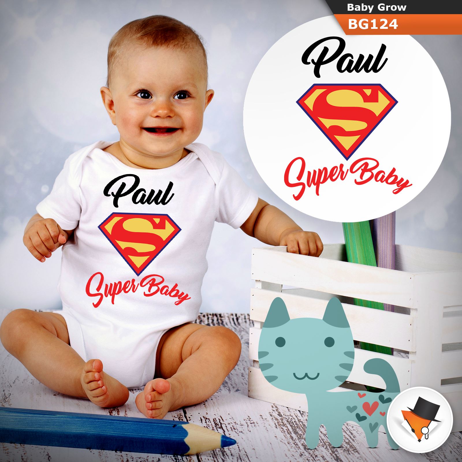 PERSONALISED SUPER BABY SUPERMAN MARVEL BABYGROW BABY GROW ALL SIZES NEW