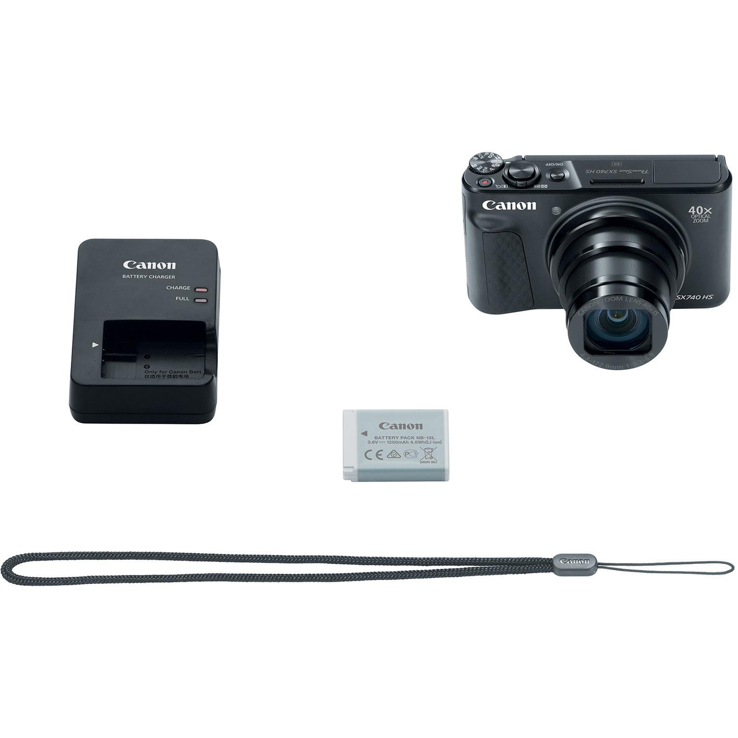 Canon PowerShot SX740 HS Digital Camera (Black) SanDisk 32GB Memory