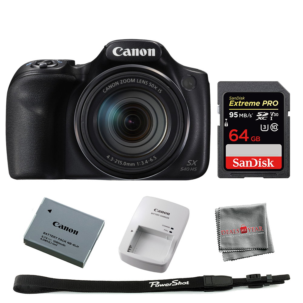 Canon PowerShot SX540 HS Digital Camera w/ SanDisk 64GB Extreme Pro