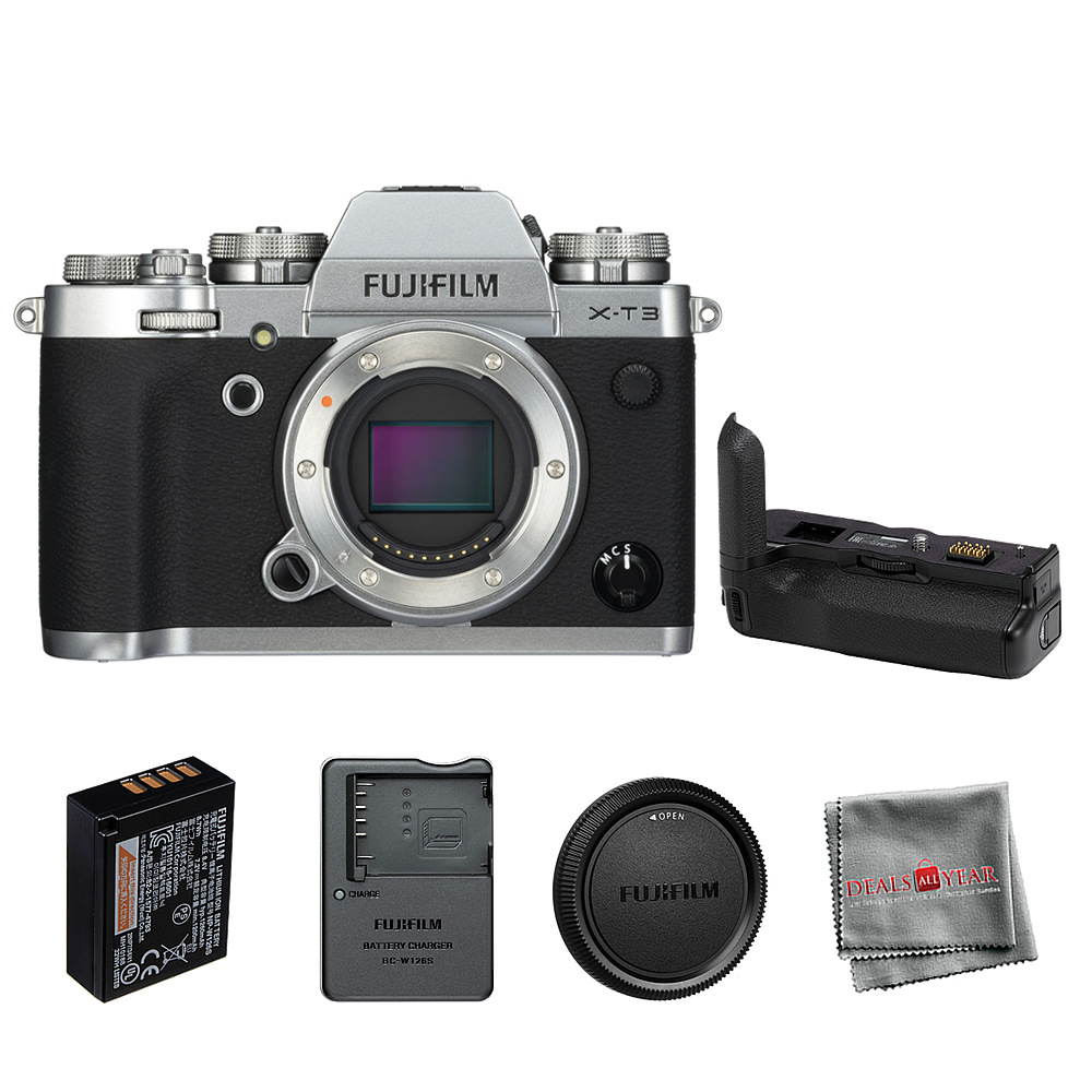 FUJIFILM X-T3 Mirrorless Digital Camera (Silver) + VG-XT3 Vertical
