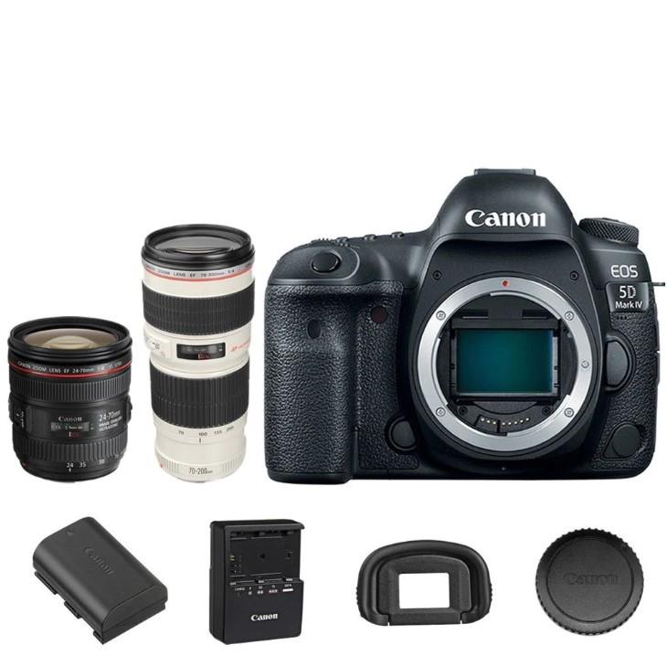 Canon 5D Mark IV DSLR Camera w/ 24-70mm f/4L IS USM + 70-200mm f