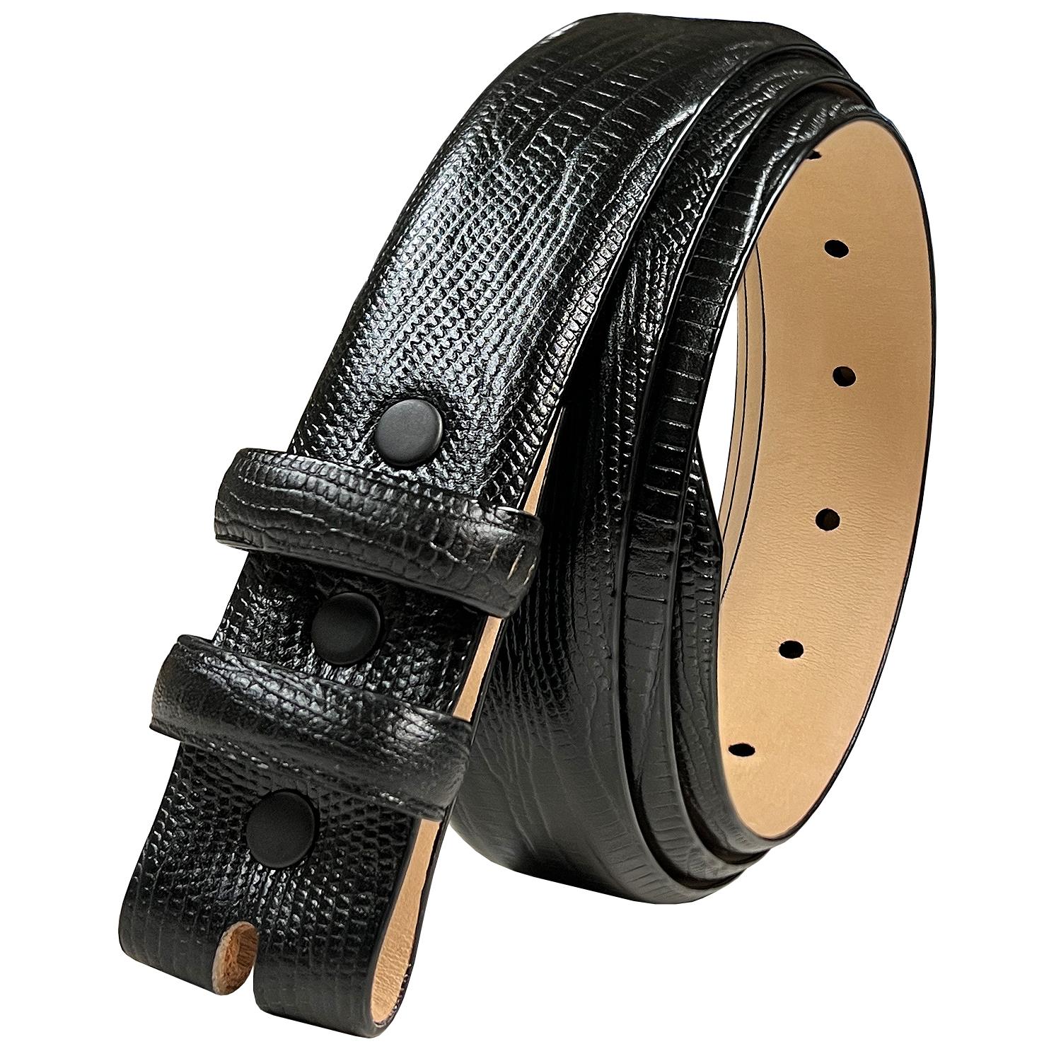 Genuine Full-Grain Cowhide Leather Dress Belt Strap with Snaps 1-1/8"(30mm) Wide - Picture 16 of 23