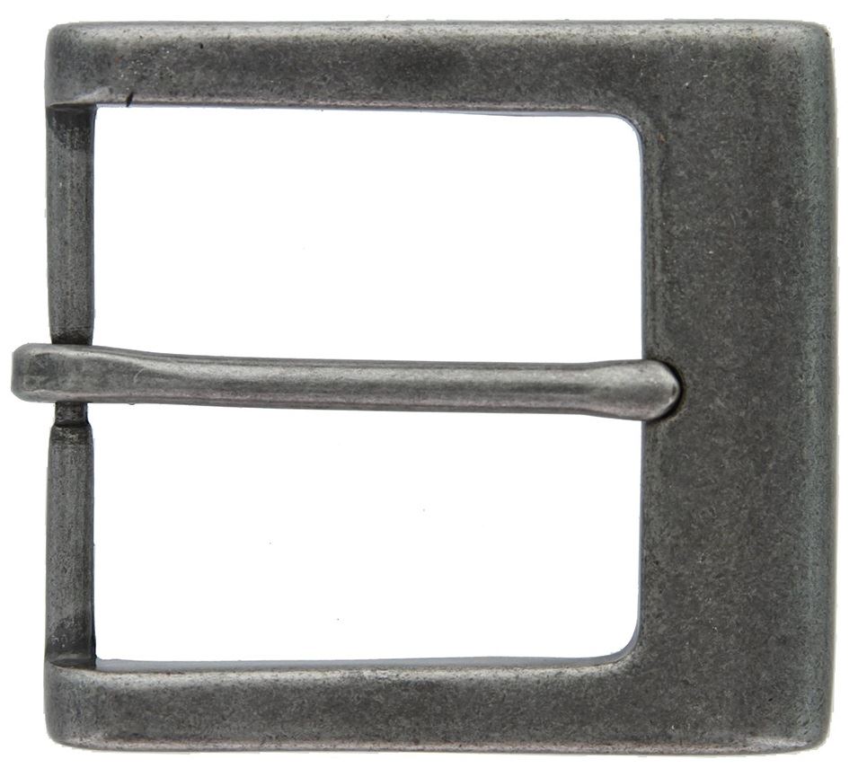 Rectangular Heel Bar Belt Buckle - Single Prong Center Bar, Antique Brass, Fits 1.5 Inch (38mm) Belts