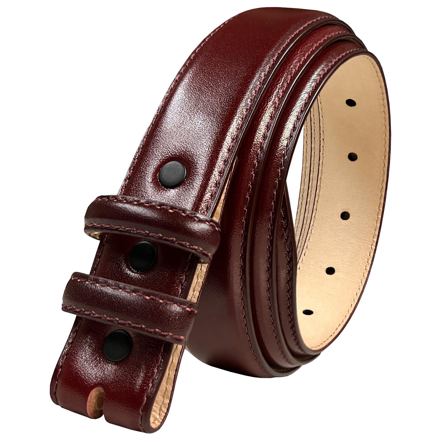 Genuine Full-Grain Cowhide Leather Dress Belt Strap with Snaps 1-1/8"(30mm) Wide - Picture 22 of 23