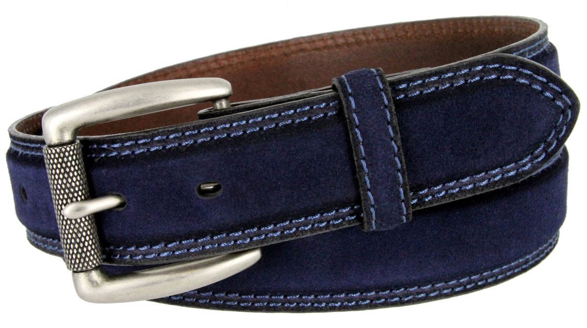 Men's Belt Genuine Suede Leather Casual Jean Dress Belt 1-3/8" Wide - Picture 7 of 7