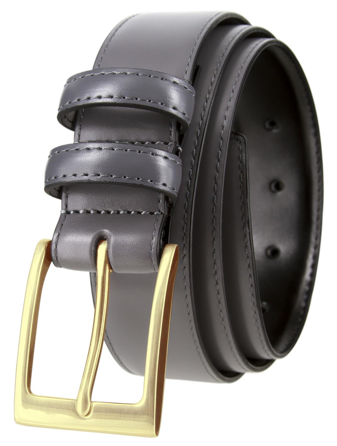 Men's Belt Classic Gold Buckle Genuine Leather Dress Belt 1-3/8"(35mm) Wide - Picture 12 of 14