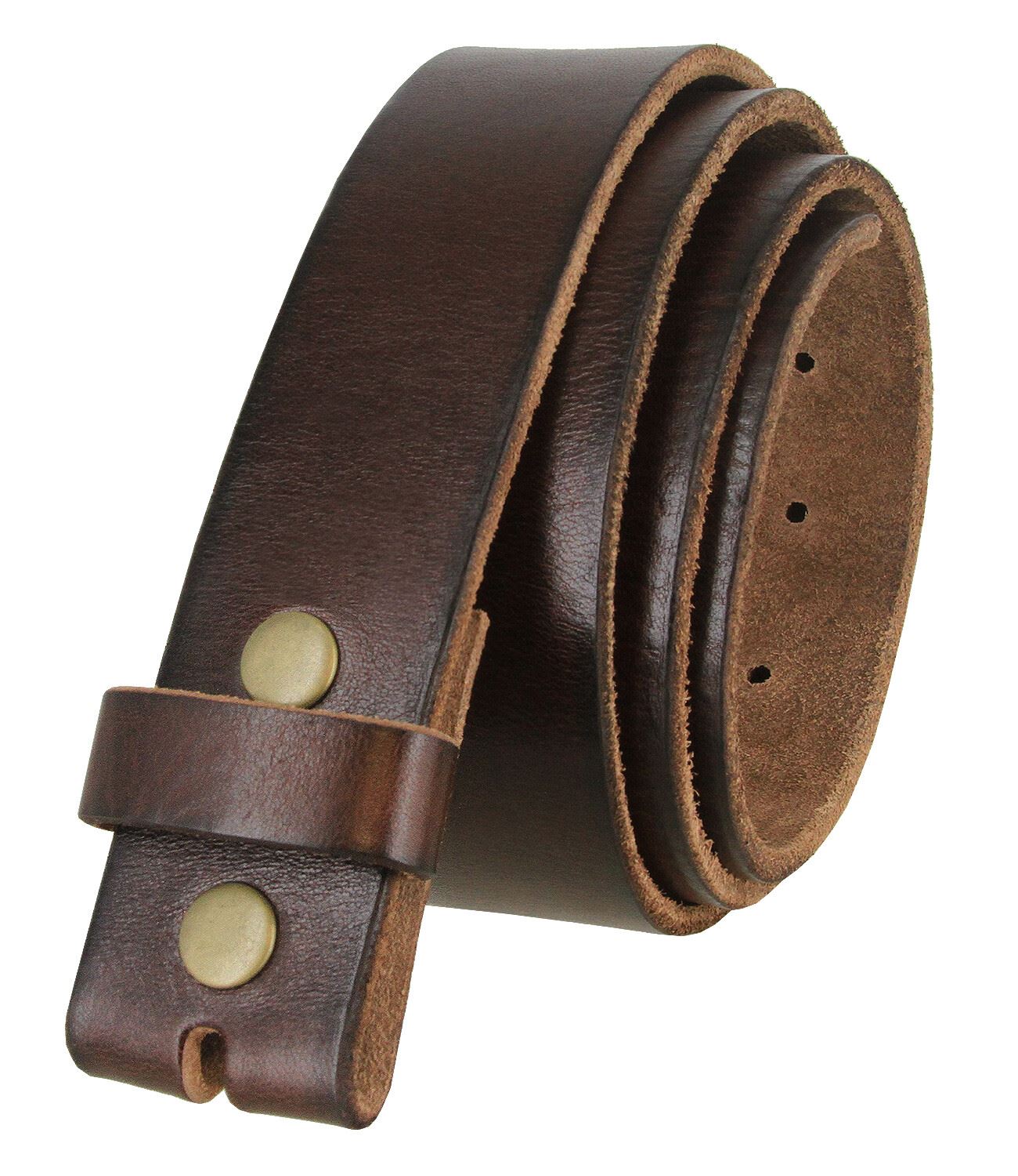Replacement Belt Strap Genuine Full Grain Cowhide Leather with Snaps 1-1/2" Wide - Picture 11 of 14