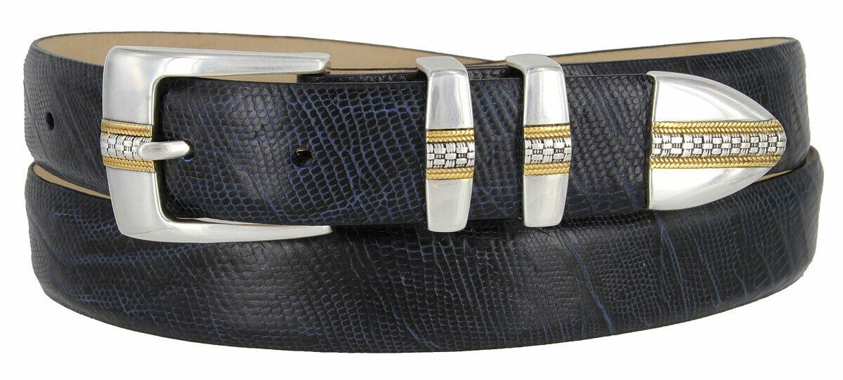 Milan Men's Belt Genuine Full-Grain Cowhide Leather Designer Dress Belt 1-1/8" - Picture 11 of 15