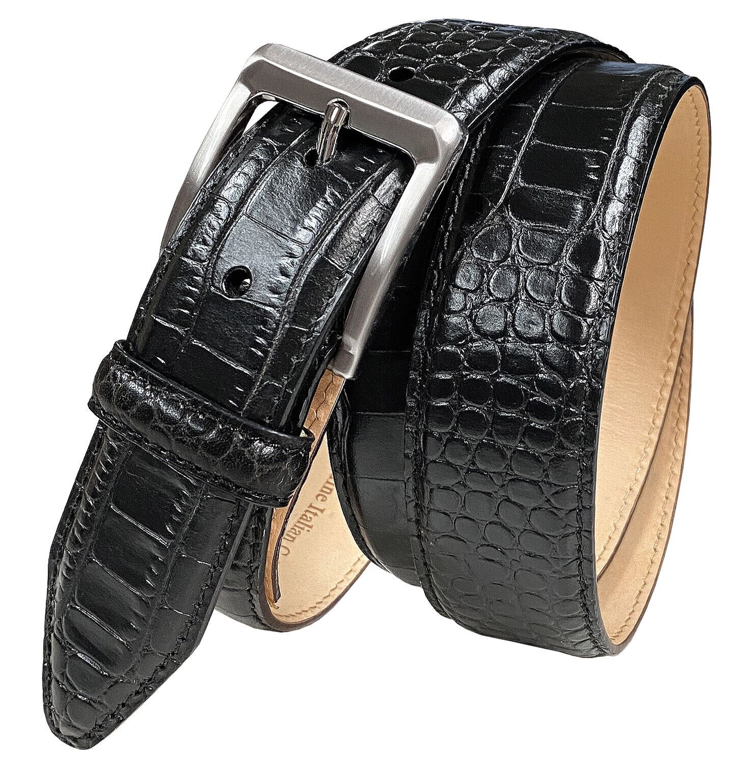 Cinturón de Vestir Grove Genuino Grano Completo Cuero de Vaca Cinturón Informal 1-3/8" Ancho - Imagen 7 de 10