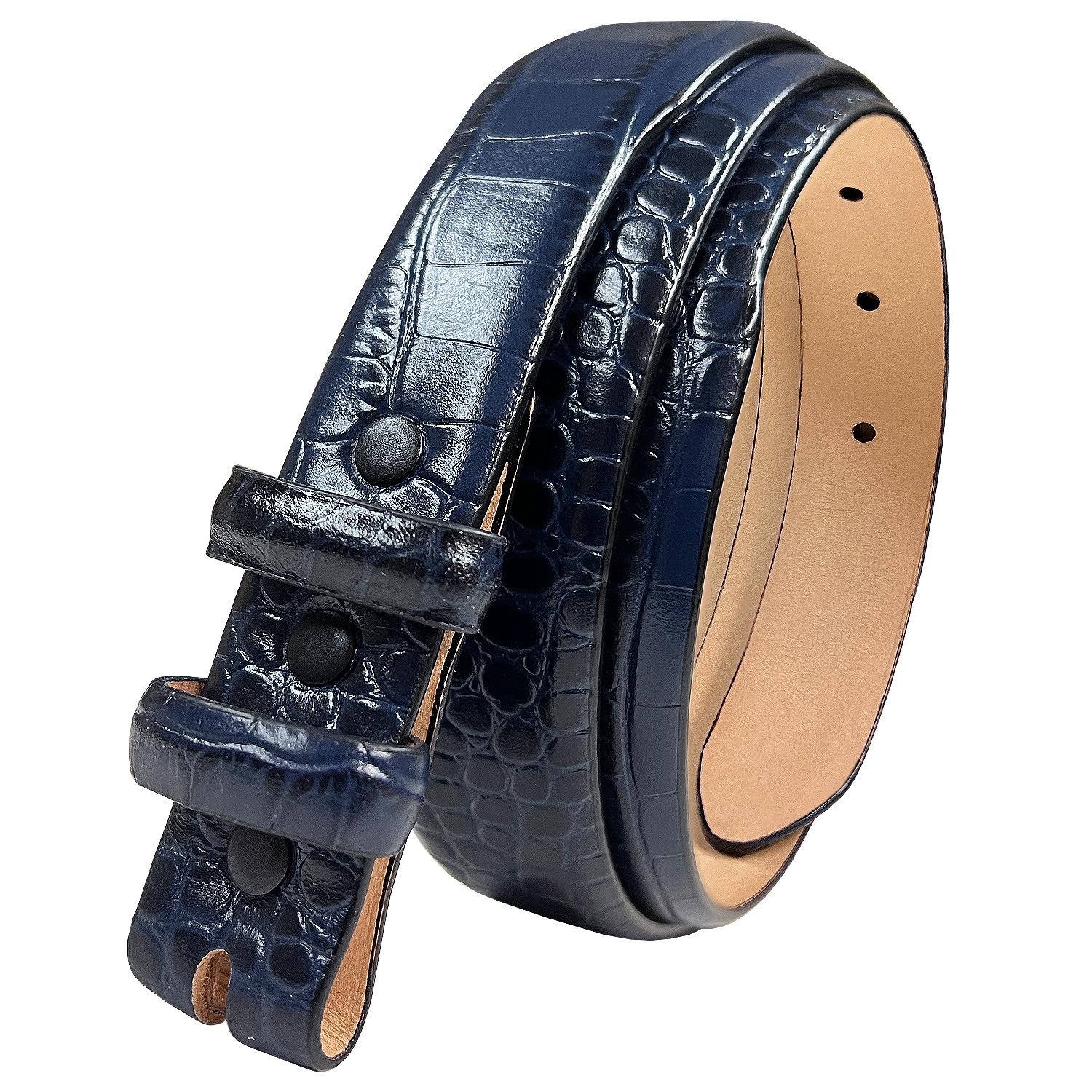 Genuine Full-Grain Cowhide Leather Dress Belt Strap with Snaps Fits 1" Buckle - Picture 12 of 19