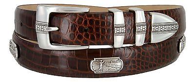 Golf of Scottsdale Men's Genuine Full-Grain Cowhide Leather Concho Dress Belt - Picture 4 of 11