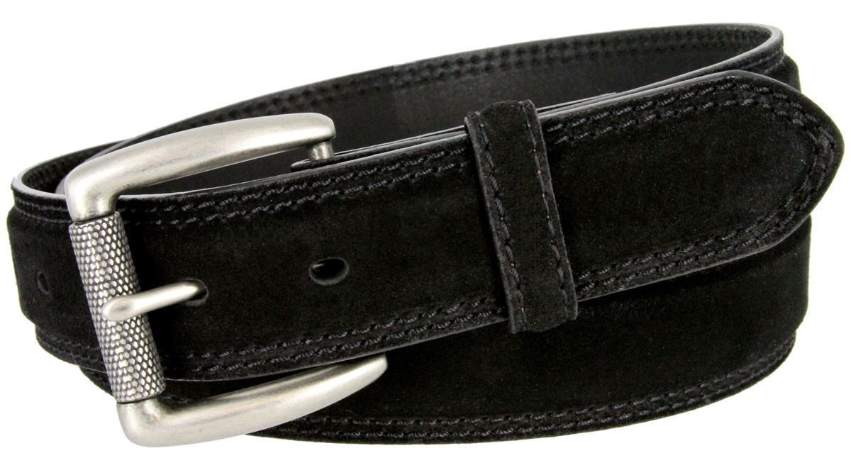 Men's Belt Genuine Suede Leather Casual Jean Dress Belt 1-3/8" Wide - Picture 3 of 7
